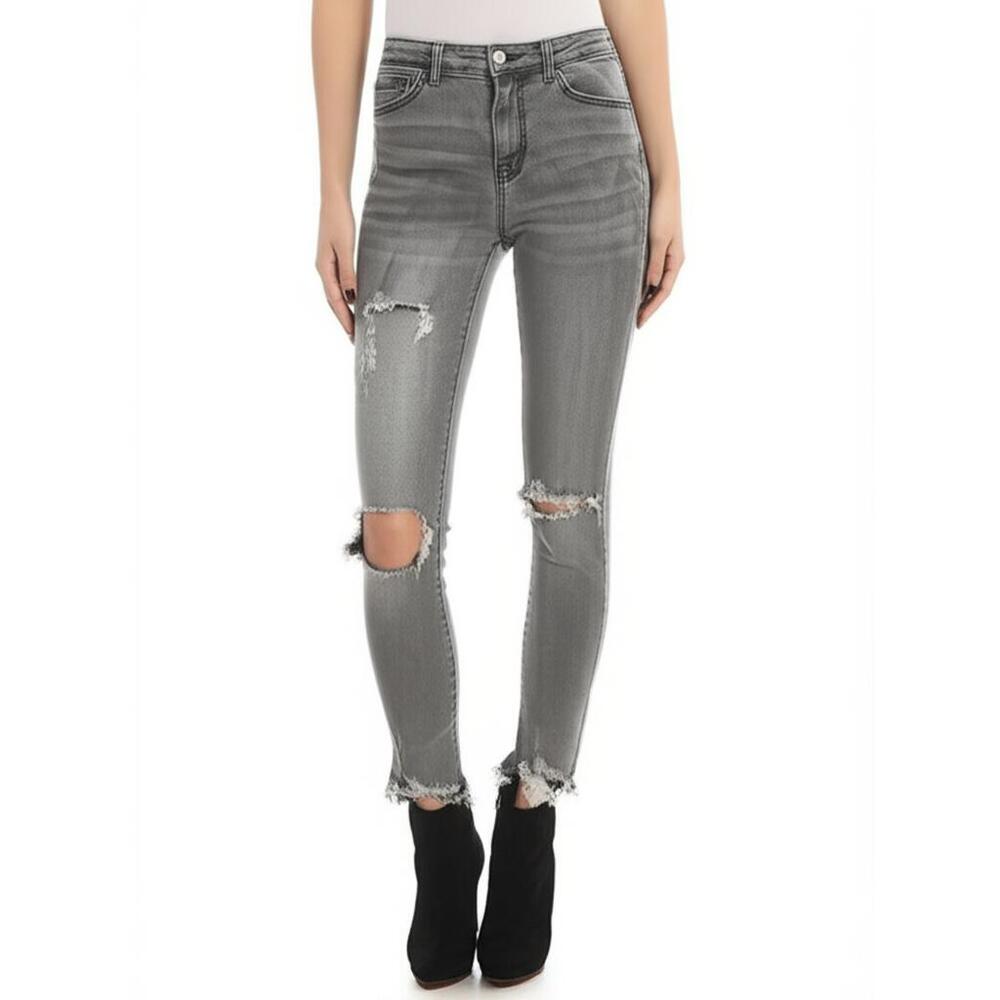 American Eagle Skinny Jegging Womens Size 4 Grey Distressed‎ Stretch Modern